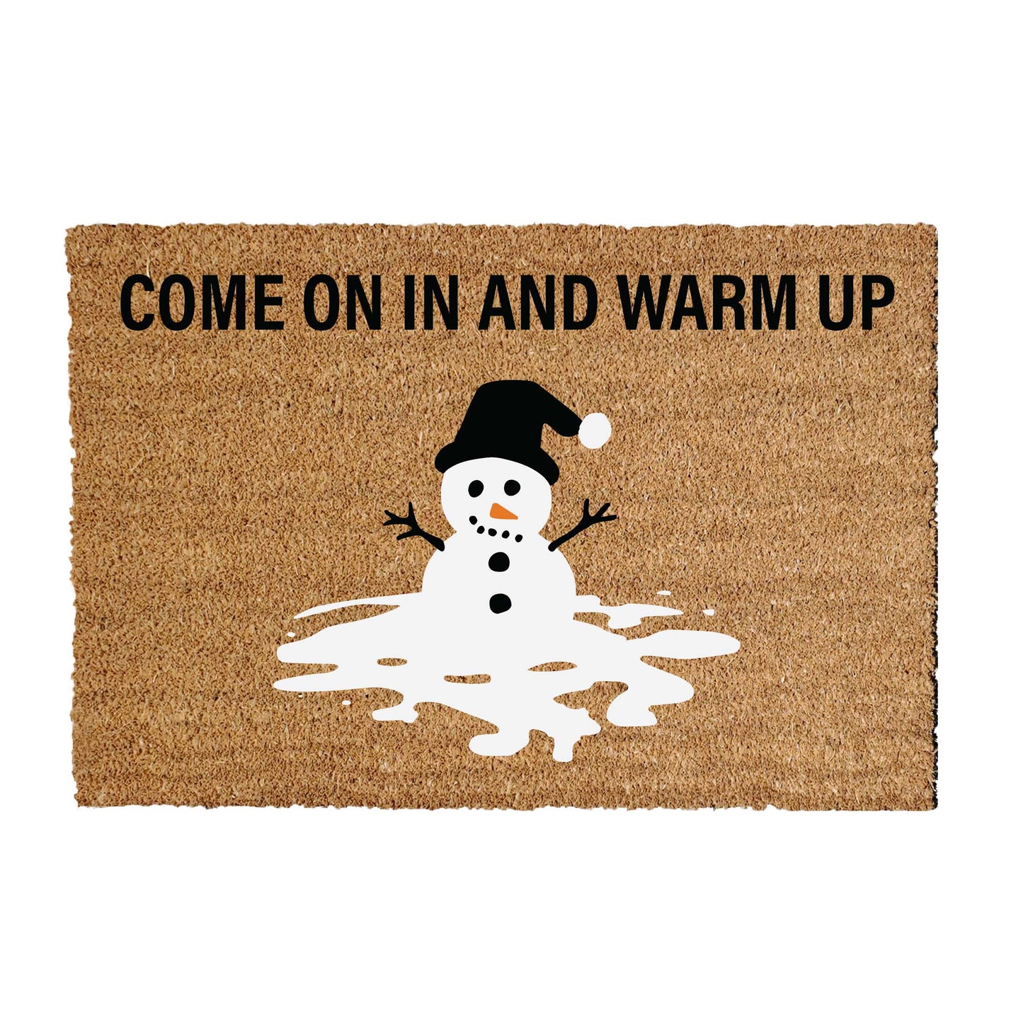 Funny Melting Snowman Doormat - Come on in and warm up