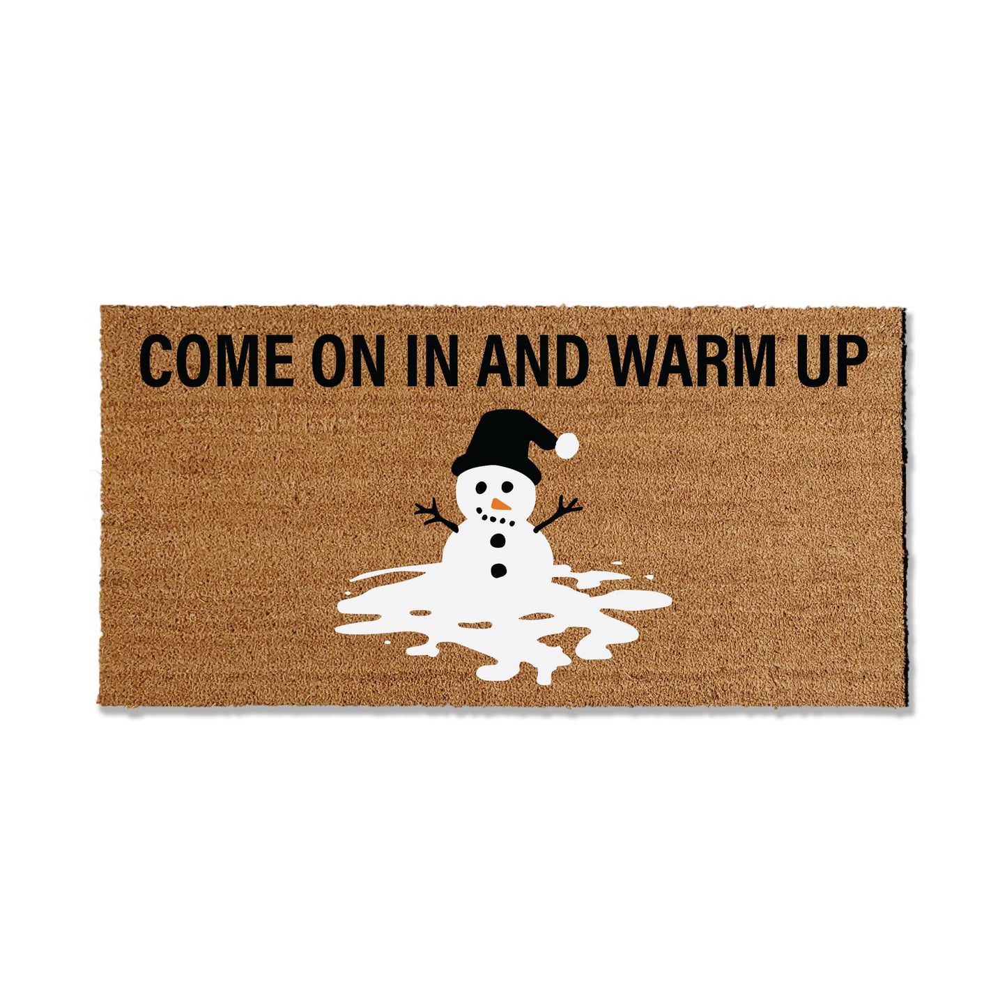 Funny Melting Snowman Doormat - Come on in and warm up