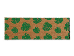 Transform your entrance with our coir doormat showcasing an all-over monstera leaf pattern. The perfect touch for a beach or tropical vibe, this stylish mat is available in multiple sizes and colors. Beyond its aesthetic appeal, it excels at trapping dirt, making it a functional and fashionable addition to enhance your entryway.