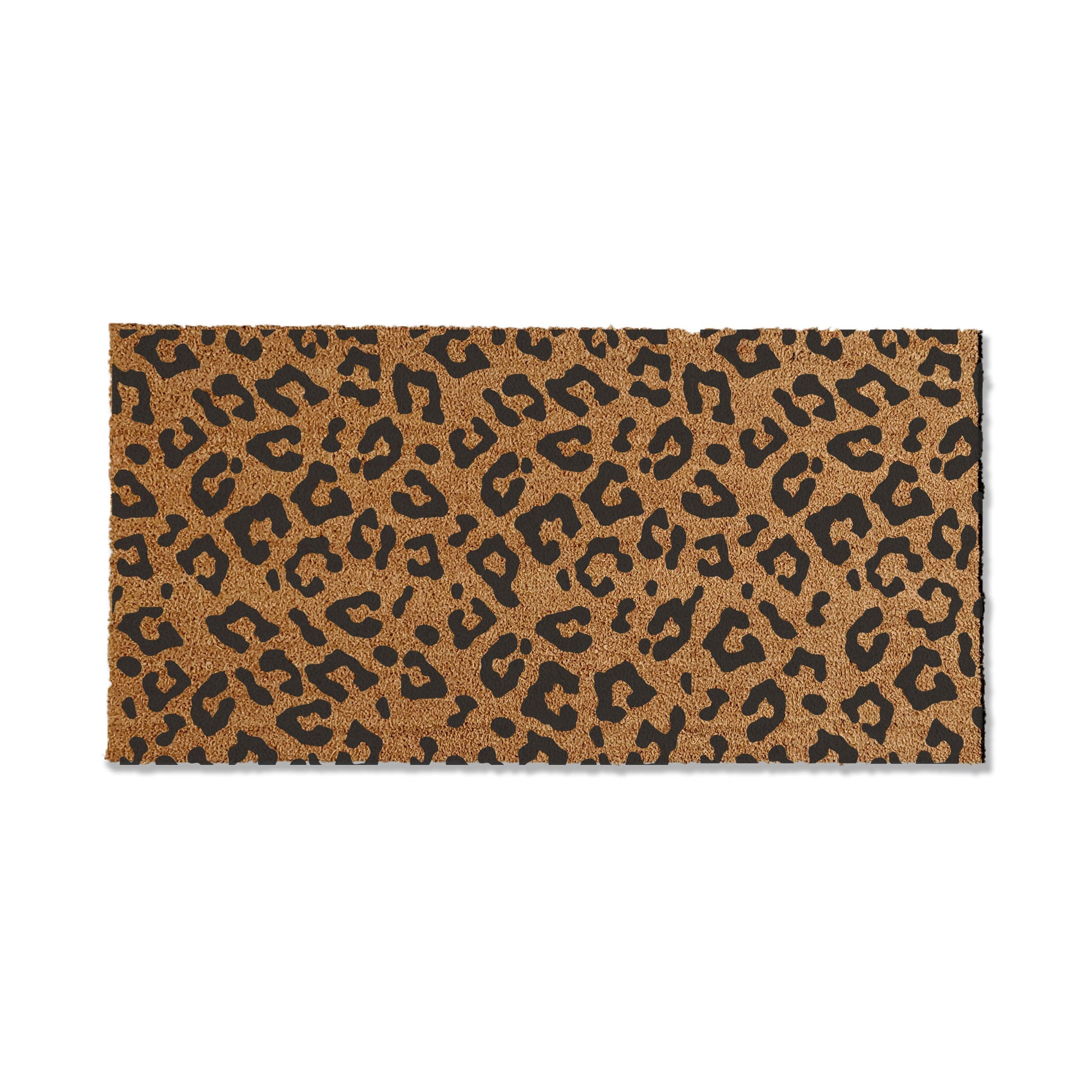 Make a stylish statement with our coir doormat showcasing an all-over leopard print pattern. Perfect for animal print lovers, this trendy design is highly popular. Available in multiple sizes, the mat not only adds a fashionable touch to your doorstep but is also effective at trapping dirt.