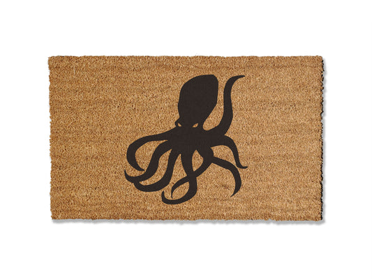 Make a splash with our coir doormat, available in multiple sizes and featuring the captivating image of an octopus. Ideal for creating a unique entryway, this mat not only adds a touch of marine charm but is also highly effective at trapping dirt. Elevate your doorstep with this stylish and functional coir doormat.