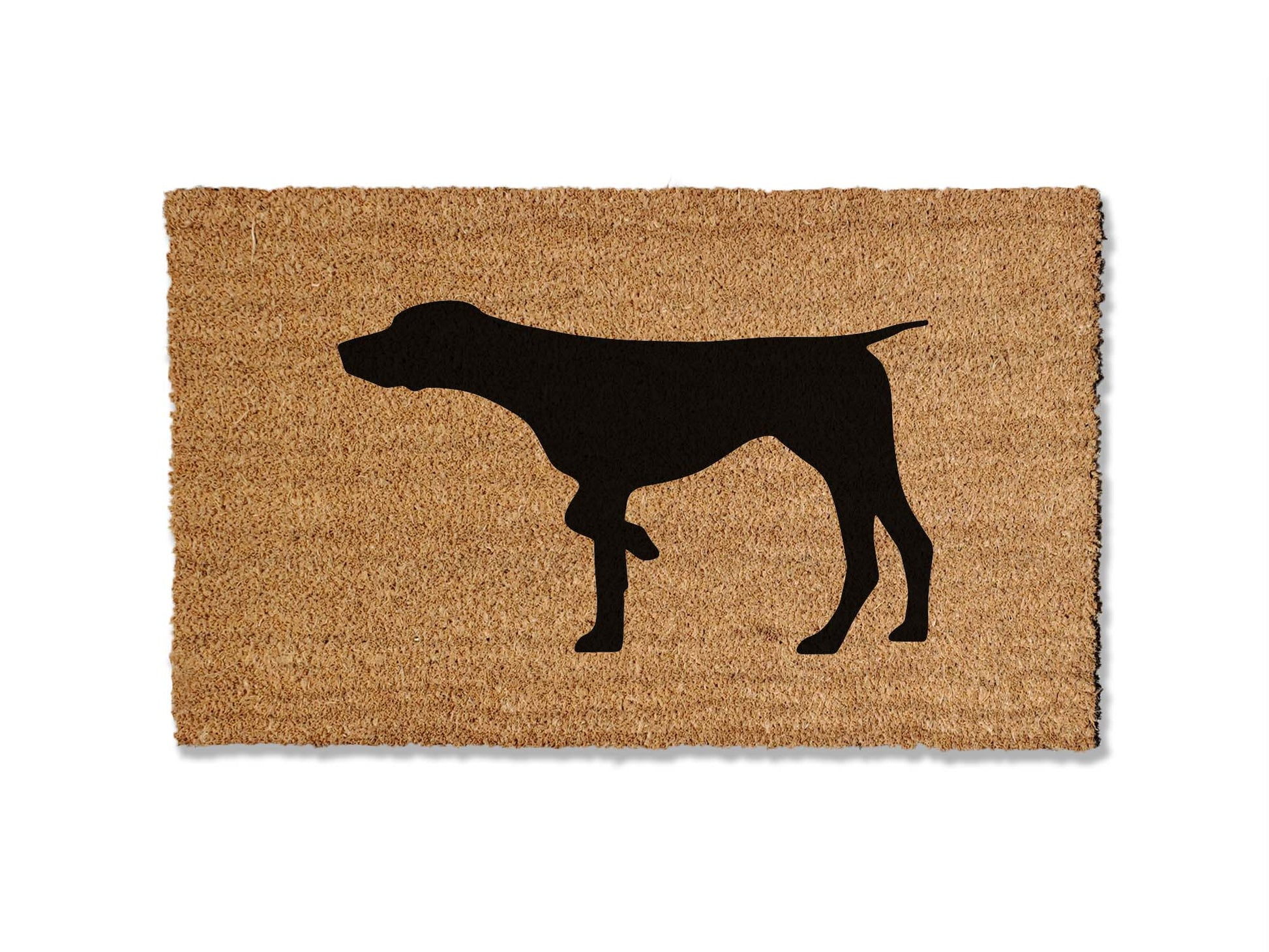 Welcome guests with our coir welcome doormat, featuring a charming German Shorthaired Pointer design. Available in multiple sizes, this is the perfect gift for GSP's lovers, adding a touch of canine charm that effortlessly spruces up your entryway.