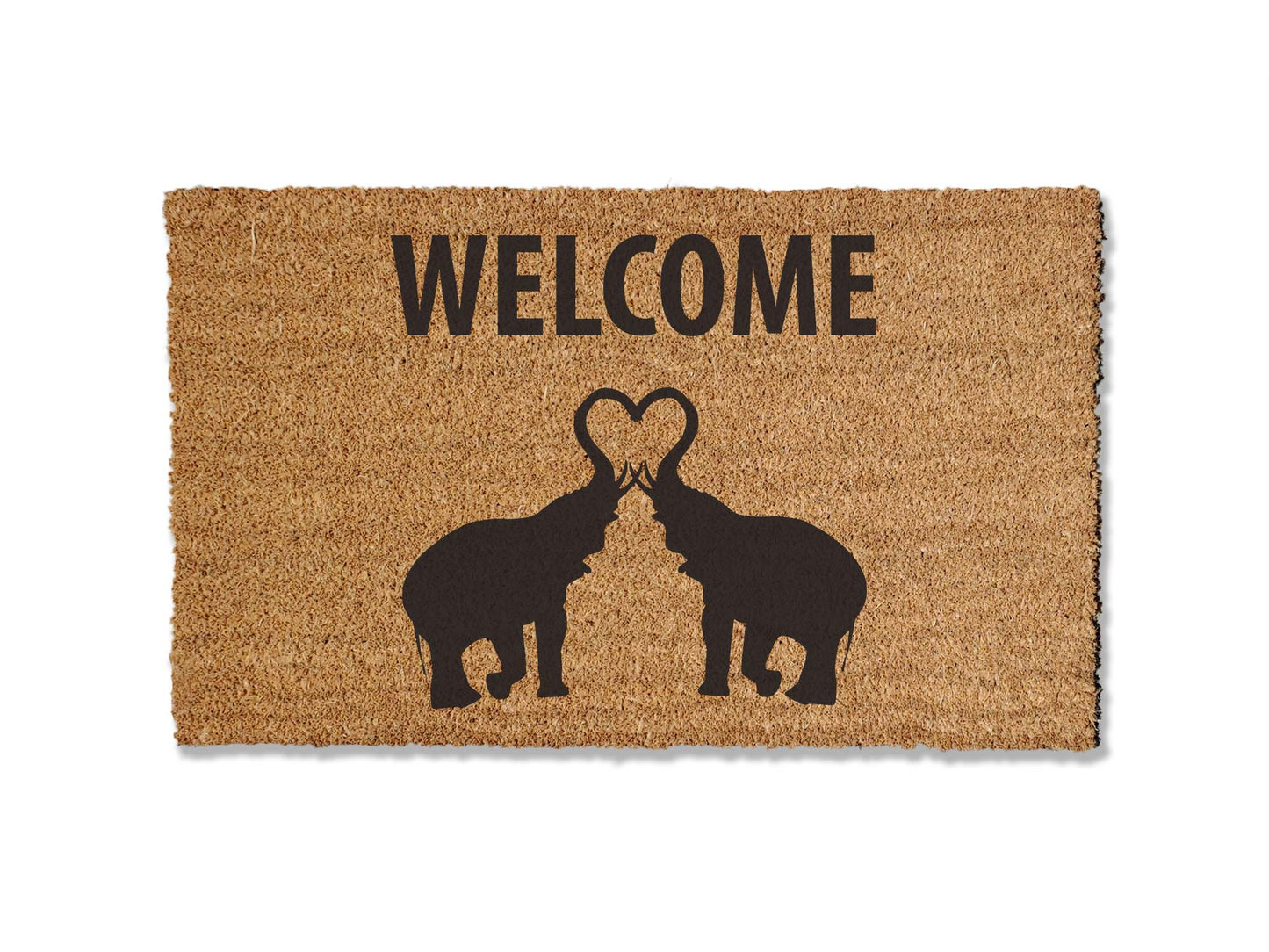 Introducing our elephant coir doormat, a sturdy 1/2-inch thick option available in multiple sizes. Enhance your entryway with this charming design, offering both durability and style.