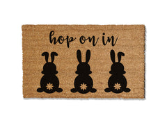 Hop on in Doormat - Easter Bunny
