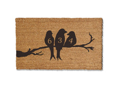 Bird Welcome Doormat with House Numbers