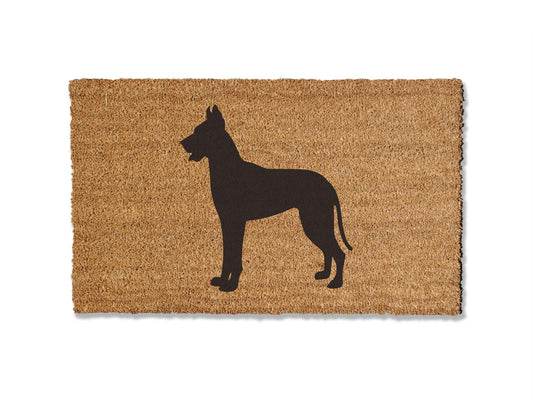 Welcome guests with our coir welcome doormat, featuring a charming Great Dane design. Available in multiple sizes, this is the perfect gift for Great Dane lovers, adding a touch of canine charm that effortlessly spruces up your entryway.