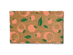 Elevate your entryway with our coir doormat adorned with a colorful peach pattern. The perfect addition to your home, this vibrant mat is available in multiple sizes and excels at trapping dirt. Bring a touch of freshness and style to your doorstep with this functional and aesthetically pleasing coir doormat.
