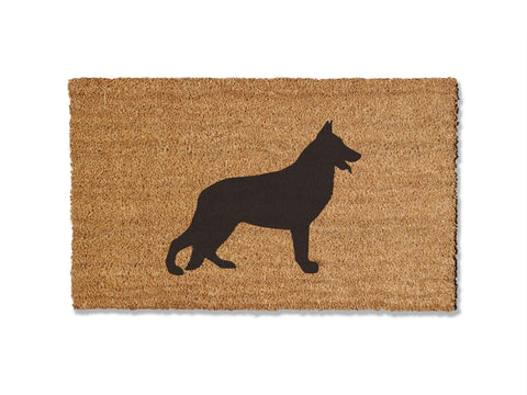 Welcome guests with our coir welcome doormat, featuring a charming German Shepherd design. Available in multiple sizes, this is the perfect gift for German Shepherd lovers, adding a touch of canine charm that effortlessly spruces up your entryway.