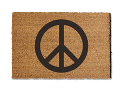 Add a touch of peace to your entryway with our coir doormat featuring a peace sign. The perfect addition to your home, this mat is sure to spread a sense of tranquility and welcome to all who enter. Elevate your doorstep with this stylish and meaningful coir doormat.