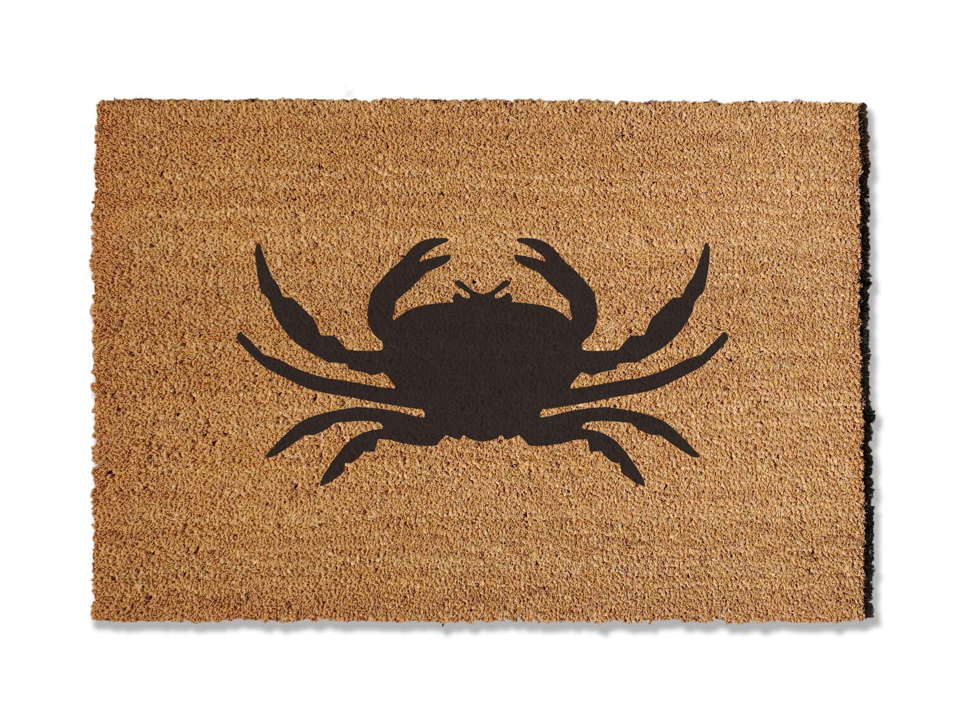 Transform your entryway with our versatile coir welcome doormat adorned with a crab design. Available in multiple sizes, this coastal-inspired mat is a perfect addition to your beach house, bringing a touch of seaside charm that spruces up your home's entrance.