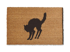 Black Cat Doormat - Perfect for Halloween