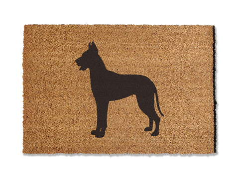 Welcome guests with our coir welcome doormat, featuring a charming Great Dane design. Available in multiple sizes, this is the perfect gift for Great Dane lovers, adding a touch of canine charm that effortlessly spruces up your entryway.