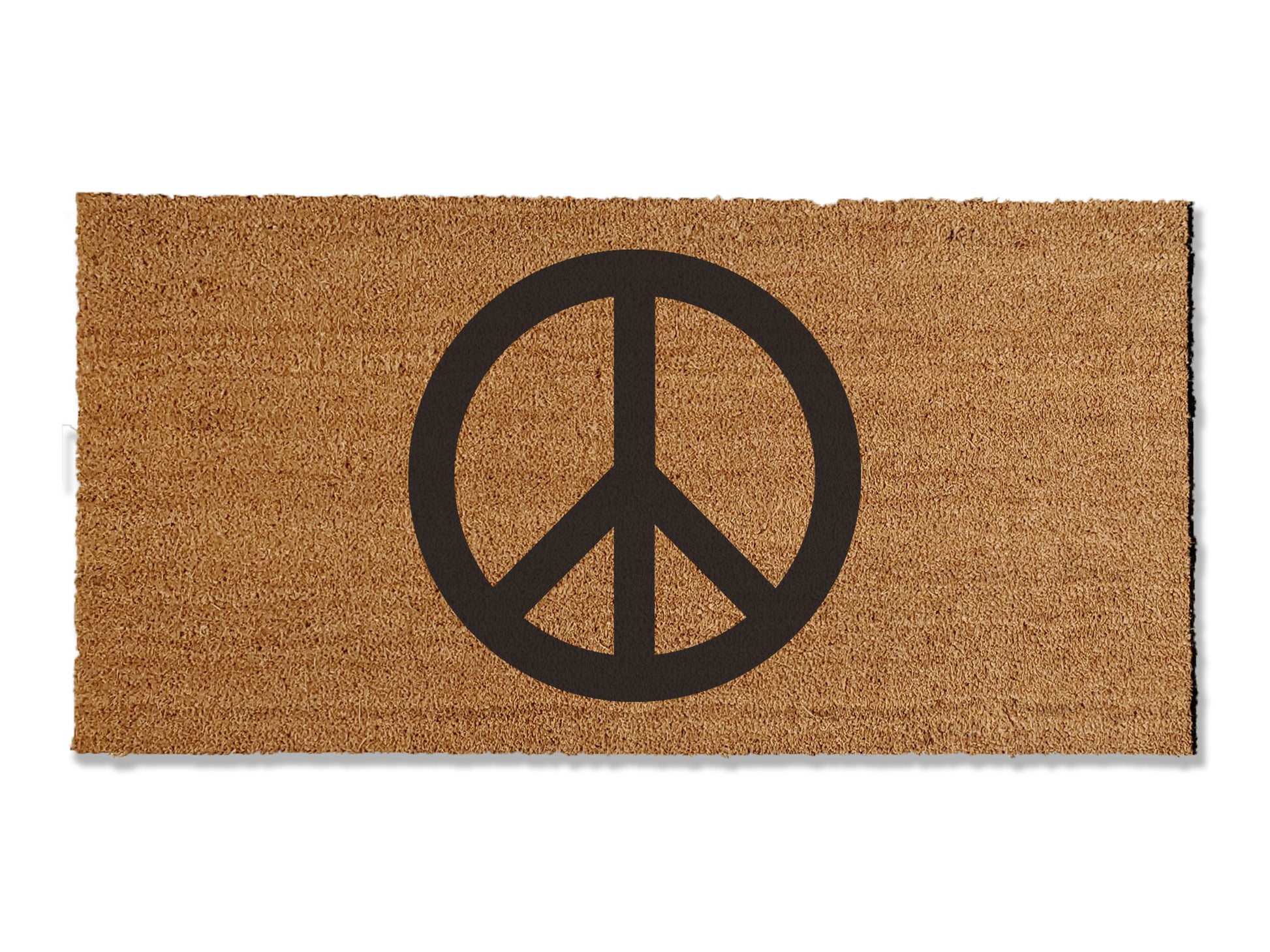 Add a touch of peace to your entryway with our coir doormat featuring a peace sign. The perfect addition to your home, this mat is sure to spread a sense of tranquility and welcome to all who enter. Elevate your doorstep with this stylish and meaningful coir doormat.