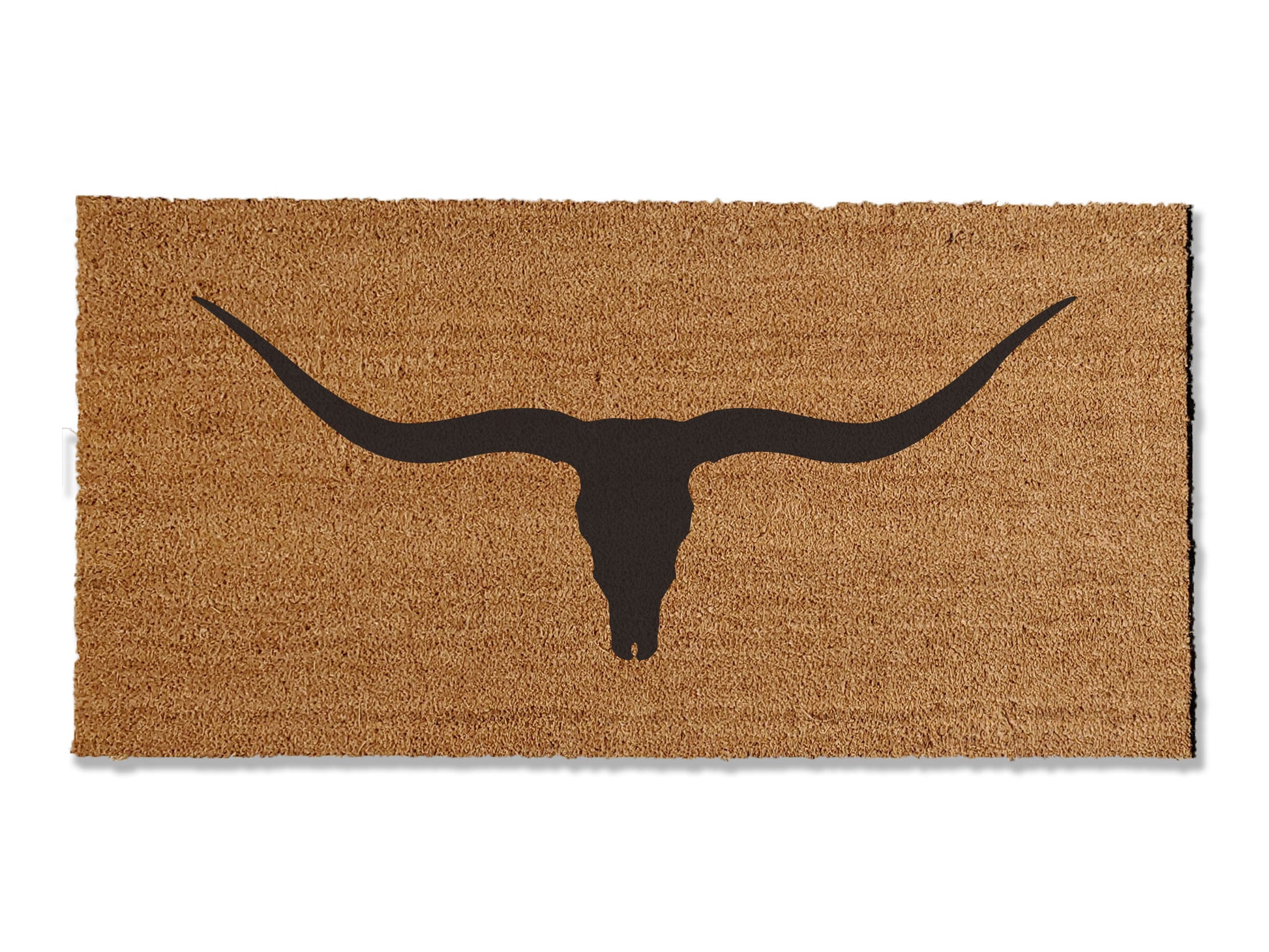 Infuse a touch of southwestern charm with our coir doormat showcasing a Texas Longhorn skull. Available in multiple sizes, this rustic design adds character to your doorstep. With its effective dirt-trapping capabilities, this mat combines style and functionality to enhance your entryway.