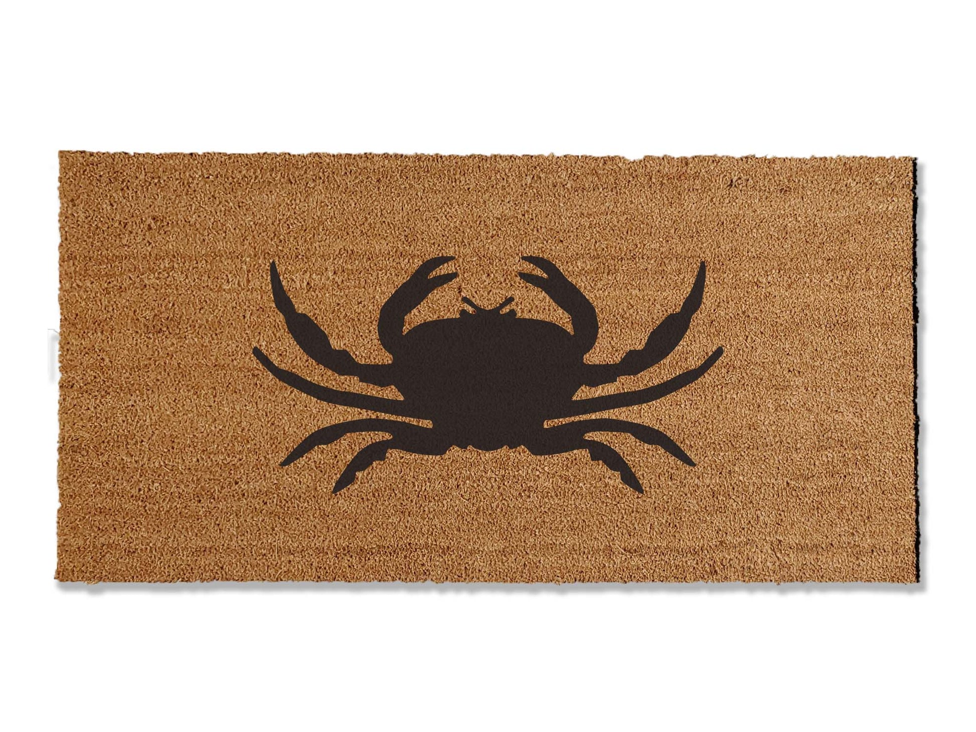 Transform your entryway with our versatile coir welcome doormat adorned with a crab design. Available in multiple sizes, this coastal-inspired mat is a perfect addition to your beach house, bringing a touch of seaside charm that spruces up your home's entrance.
