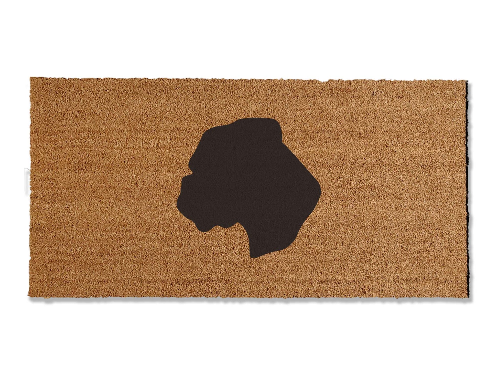 Custom 1/2 inch thick coir doormat featuring a charming boxer dog design. Personalize your entryway with this delightful mat, which not only adds a touch of canine charm but is also highly effective at trapping dirt, ensuring a clean and inviting home.