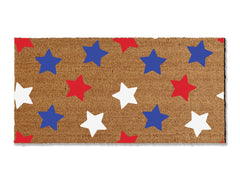 Infuse a patriotic spirit into your home with our coir doormat featuring a red, white, and blue star pattern. Ideal for a patriotic home, Memorial Day, or the 4th of July, this perfect addition to your entryway is sure to bring a smile to guests' faces. Welcome with style and national pride using this vibrant and festive coir doormat.