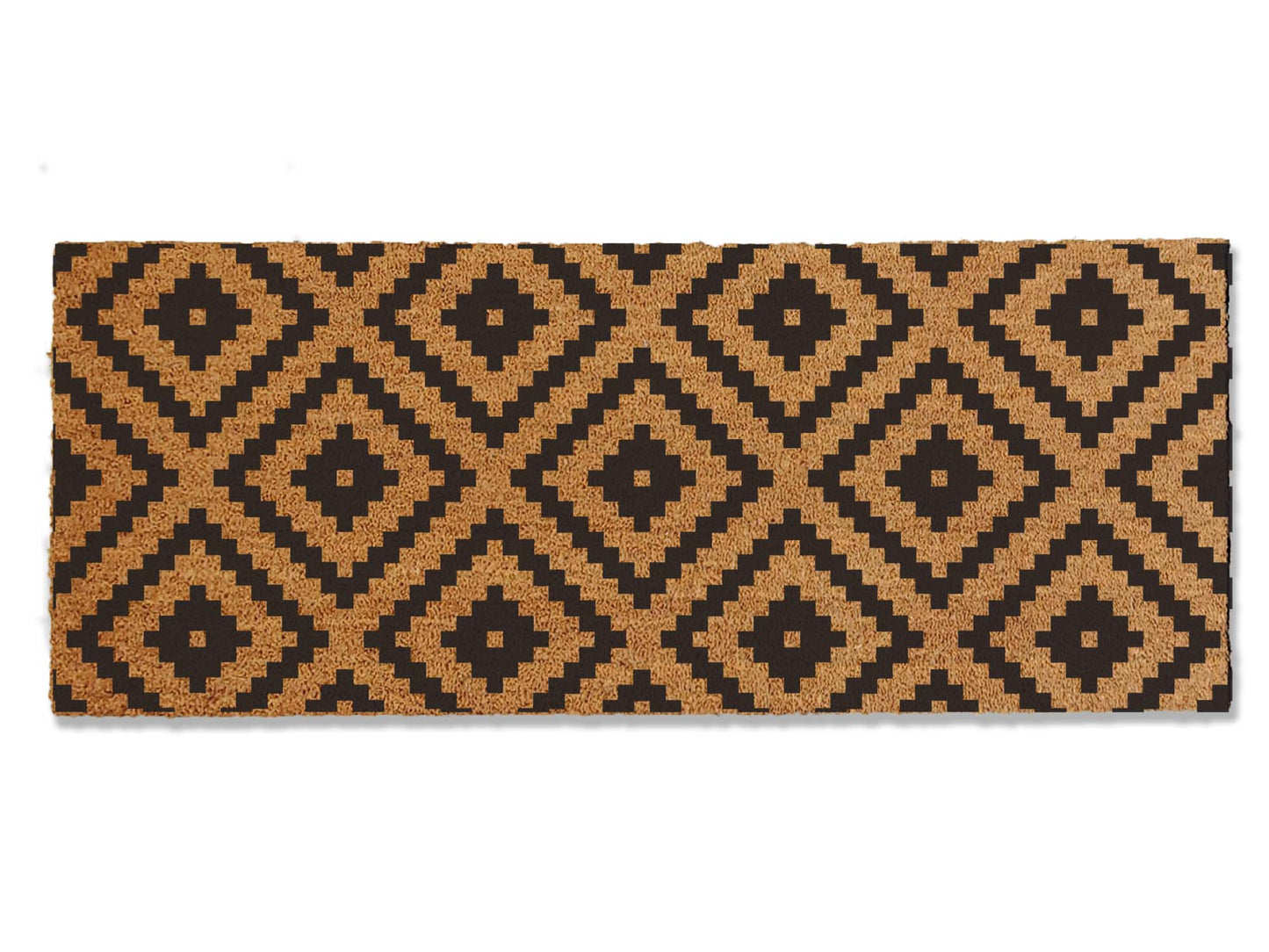 Transform your entrance with our geometric-patterned coir doormat, available in various sizes. This stylish addition not only stops dirt in its tracks but also elevates your entryway with a contemporary design. Choose the perfect size to enhance both functionality and aesthetics at your doorstep.