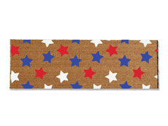 Infuse a patriotic spirit into your home with our coir doormat featuring a red, white, and blue star pattern. Ideal for a patriotic home, Memorial Day, or the 4th of July, this perfect addition to your entryway is sure to bring a smile to guests' faces. Welcome with style and national pride using this vibrant and festive coir doormat.