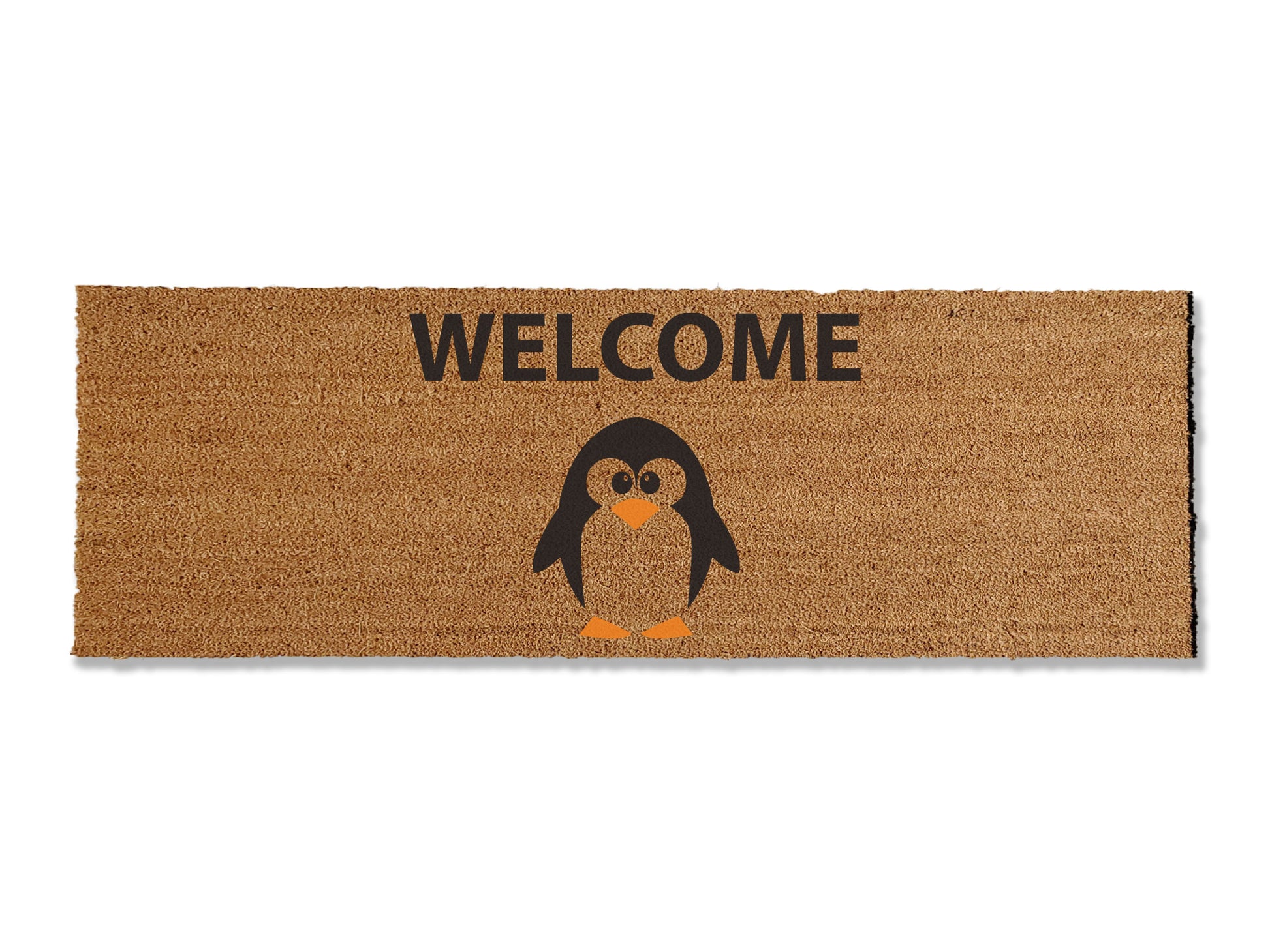 Welcome guests year-round with our coir doormat featuring an adorable penguin design. The perfect addition to your entryway, this charming mat is available in multiple sizes and excels at trapping dirt. Invite a touch of whimsy and functionality to your doorstep with this delightful coir doormat.