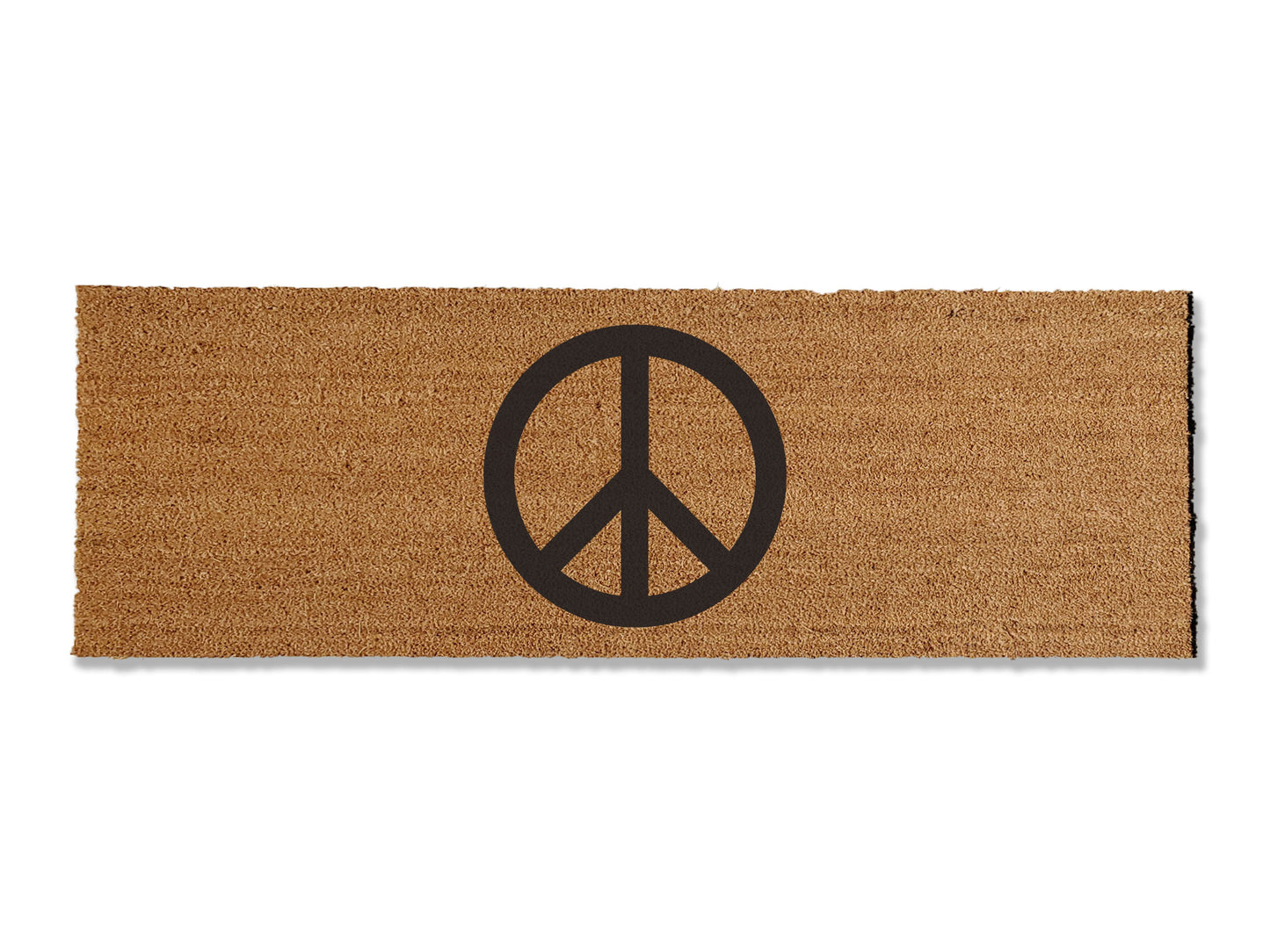 Add a touch of peace to your entryway with our coir doormat featuring a peace sign. The perfect addition to your home, this mat is sure to spread a sense of tranquility and welcome to all who enter. Elevate your doorstep with this stylish and meaningful coir doormat.
