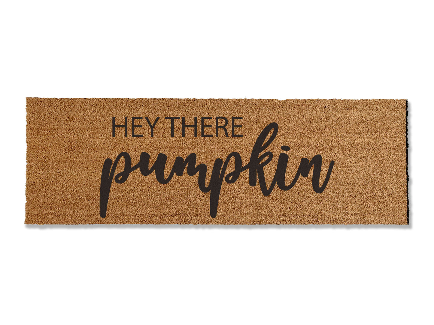 Welcome the fall season with our festive doormat, adorned with the cheerful message 'Hey There Pumpkin.' The perfect addition to your entryway, this seasonal mat is sure to bring a smile to guests' faces, adding a touch of autumn charm to your home.