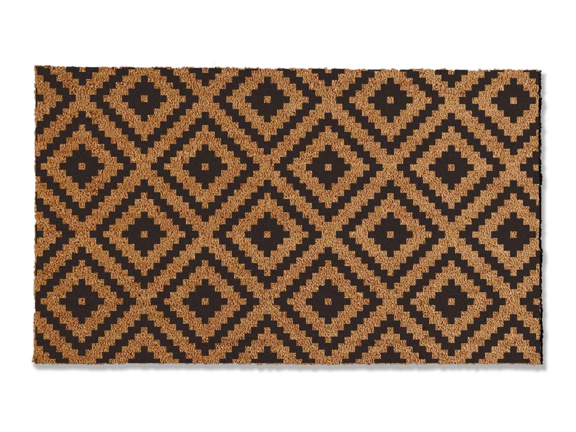 Transform your entrance with our geometric-patterned coir doormat, available in various sizes. This stylish addition not only stops dirt in its tracks but also elevates your entryway with a contemporary design. Choose the perfect size to enhance both functionality and aesthetics at your doorstep.