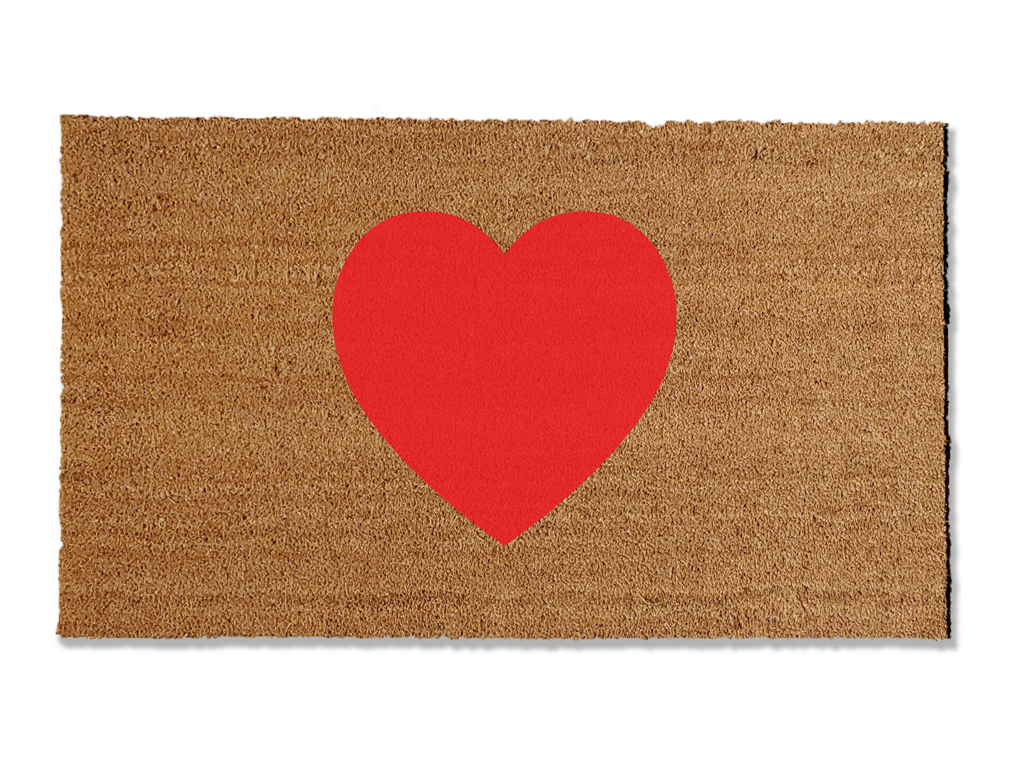 Embrace year-round warmth with our coir doormat featuring a Jumbo heart, available in multiple sizes and colors. Perfect for everyday use and a delightful addition to Valentine's Day, this unique mat is a charming way to spread love and welcome guests with heartwarming style.